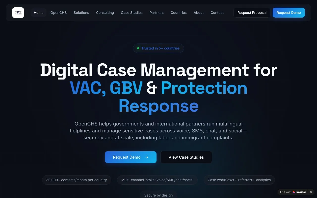 BITZ ITC website built by James