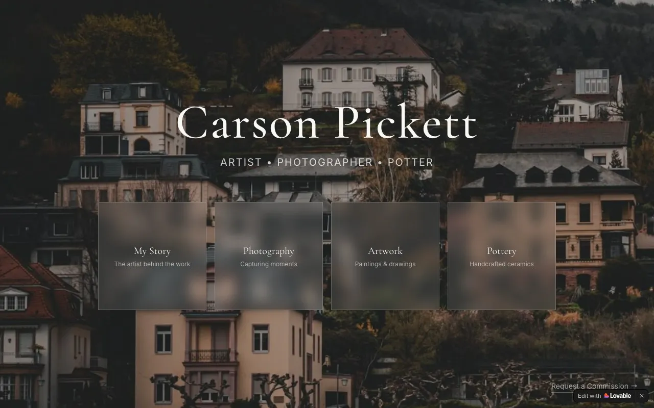 Carson Pickett (artist) website built by Rachel