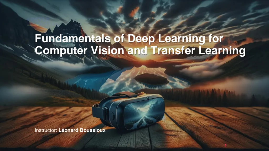 DL 2: Computer Vision & Transfer Learning