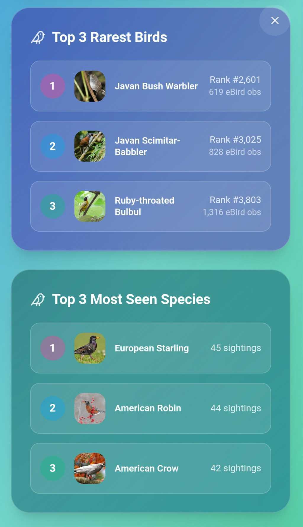 Rarest & most-seen