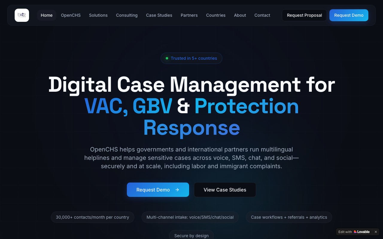 BITZ ITC website built by James