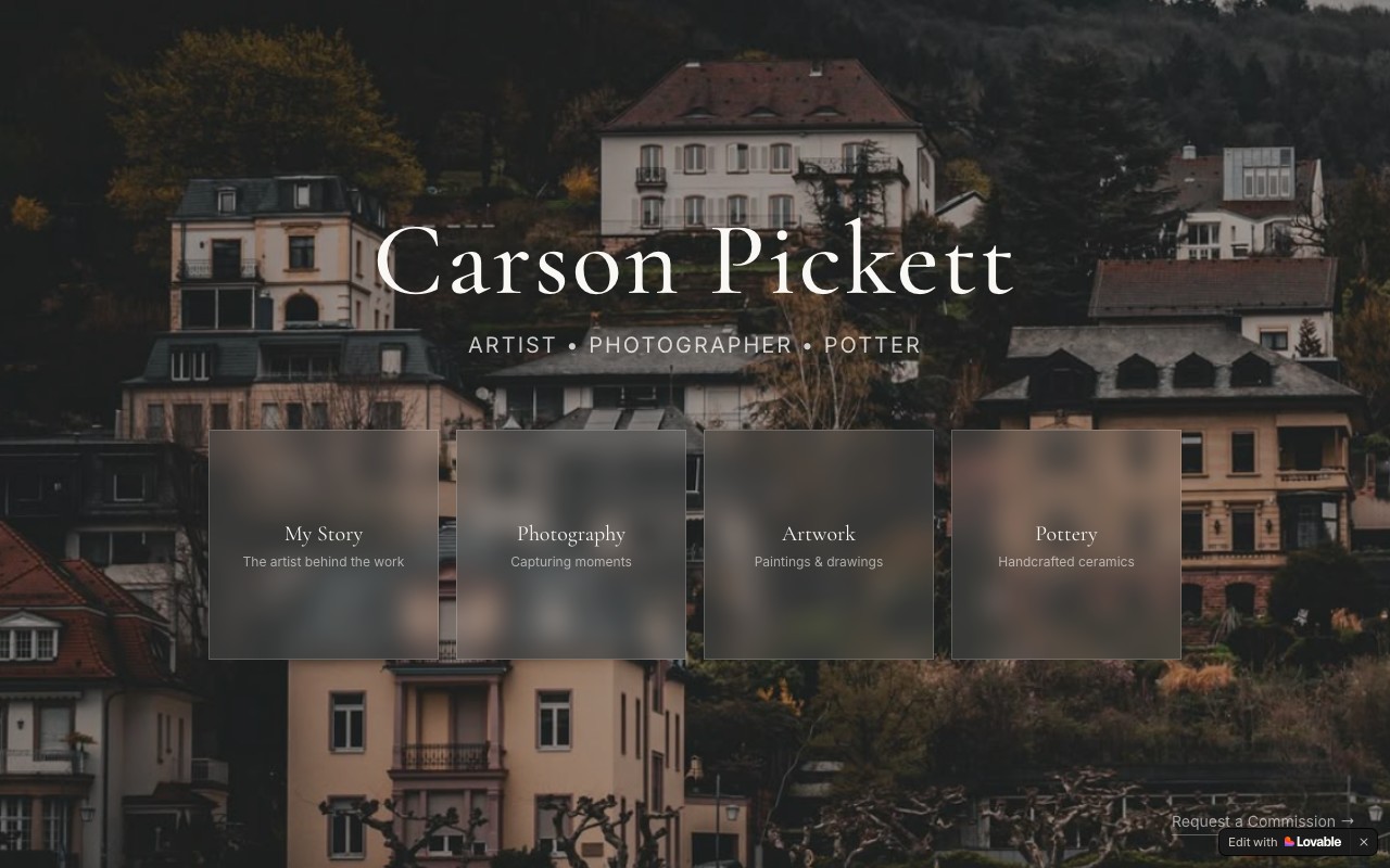 Carson Pickett (artist) website built by Rachel